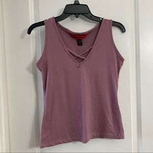 Purple Criss Cross Tank Top